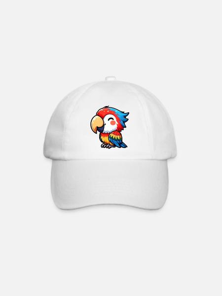 Papagei - Baseballkappe - Weiß/Weiß