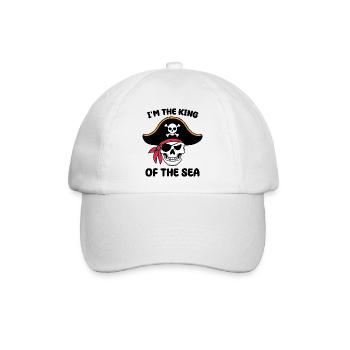 Piraten-Totenkopf mit Augenklappe - Baseballkappe - Weiß/Weiß - Vorne