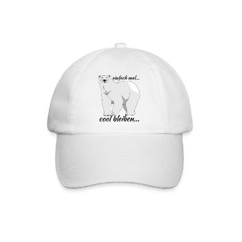 Eisbär "einfach mal cool bleiben..." - Baseballkappe - Weiß/Weiß - Vorne