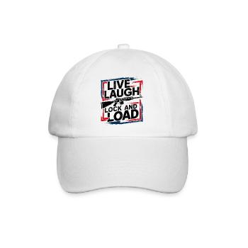 Power für Frauen – "Live Laugh Lock And Load" - Baseballkappe - Weiß/Weiß - Vorne