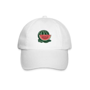 Gestickte Wassermelone - Baseballkappe - Weiß/Weiß - Vorne