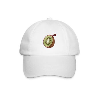 Gestickte Kiwi - Baseballkappe - Weiß/Weiß - Vorne
