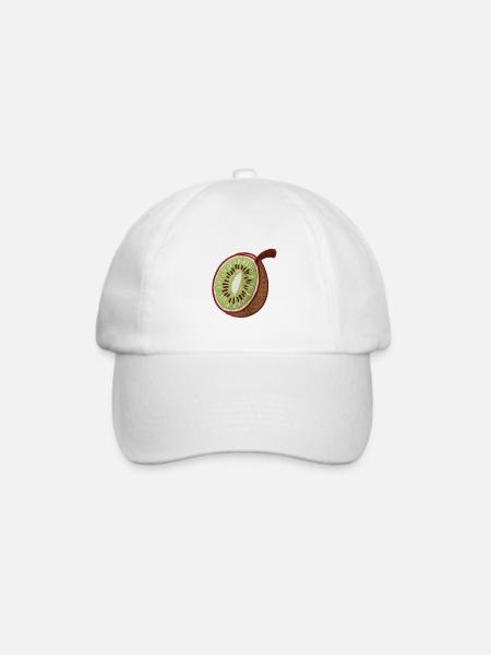 Gestickte Kiwi - Baseballkappe - Weiß/Weiß