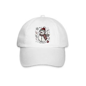 Sketchy Snowman - Baseballkappe - Weiß/Weiß - Vorne