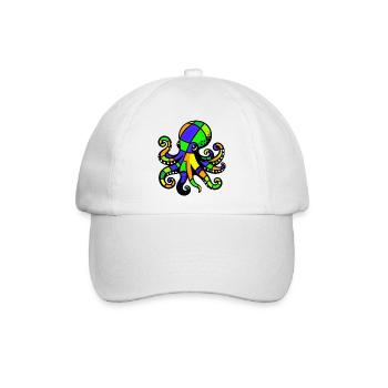 Krake - Baseballkappe - Weiß/Weiß - Vorne