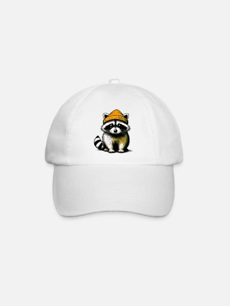 Waschbär - Baseballkappe - Weiß/Weiß