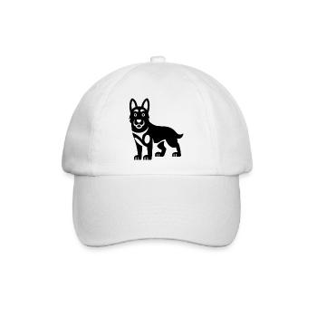 Belgischer Malinois-Schäferhund - Baseballkappe - Weiß/Weiß - Vorne