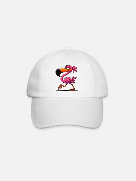 Flamingo - Baseballkappe - Weiß/Weiß
