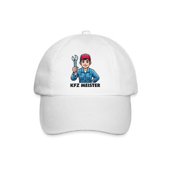 KFZ Meister - Baseballkappe - Weiß/Weiß - Vorne