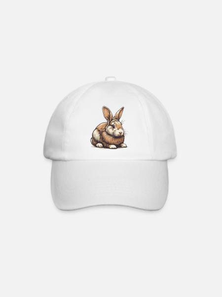 Kaninchen - Baseballkappe - Weiß/Weiß