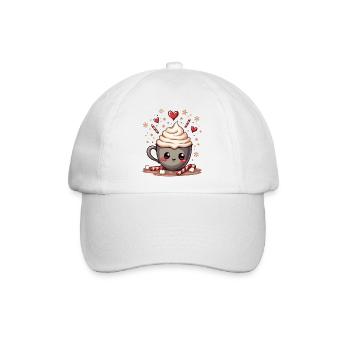 Ich liebe heiße Schokolade - Baseballkappe - Weiß/Weiß - Vorne