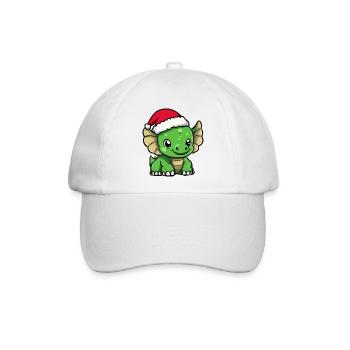 Dinosaurier triceratops Weihnachten - Baseballkappe - Weiß/Weiß - Vorne