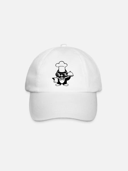 Pinguin Chef Koch Kochmütze Kochen Sonnenbrille - Baseballkappe - Weiß/Weiß