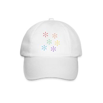 Sterne Regenbogen LGBTQ subtile Gay Pride - Baseballkappe - Weiß/Weiß - Vorne