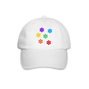Regenbogenblumen subtile Gay Pride - Baseballkappe - Weiß/Weiß - Vorne
