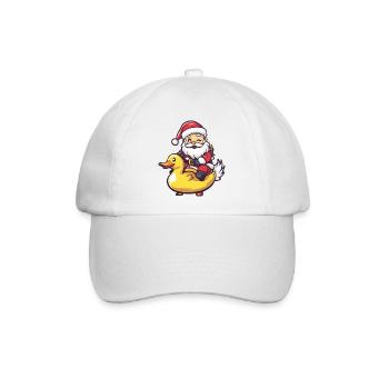 Ente Weihnachtsmann Cartoon - Baseballkappe - Weiß/Weiß - Vorne