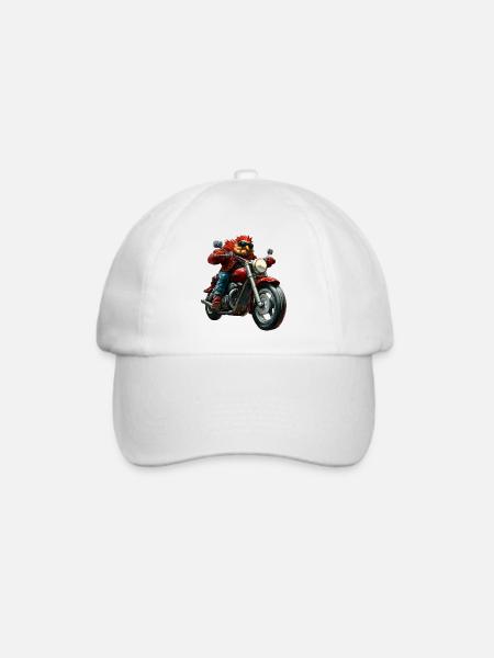 Hühner Motorrad - Baseballkappe - Weiß/Weiß