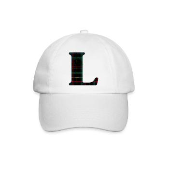 Monogrammierter schottischer Tartan l - Baseballkappe - Weiß/Weiß - Vorne