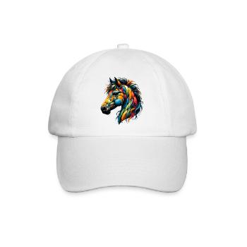 Pferd - Baseballkappe - Weiß/Weiß - Vorne