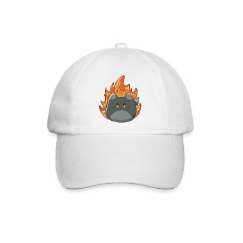 Süße Katze mit Feuer - Baseballkappe - Weiß/Weiß - Vorne