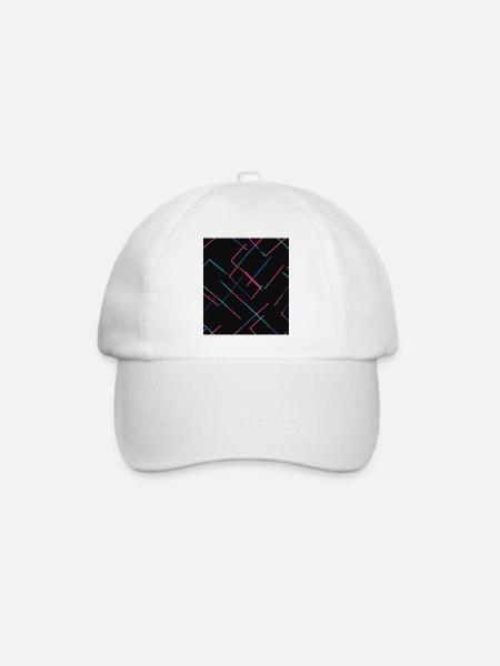 Abstrakte Neonlinien - Baseballkappe - Weiß/Weiß