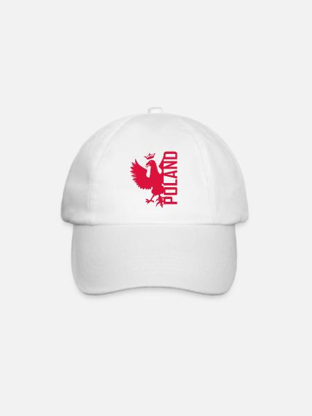 Polska Eagle - Polen - Adler - Poland - Baseballkappe - Weiß/Weiß