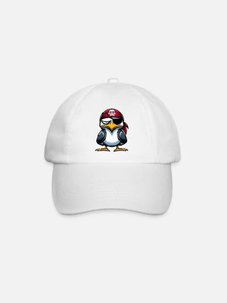 Möwe Piratenaugen Augenbinde - Baseballkappe - Weiß/Weiß