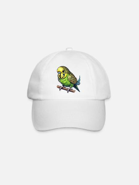 Wellensittich - Baseballkappe - Weiß/Weiß