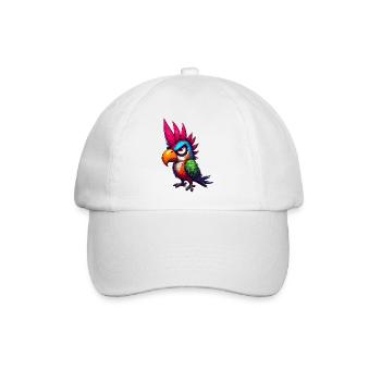 Punk Papagei - Baseballkappe - Weiß/Weiß - Vorne