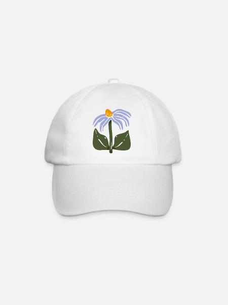 Stilisierte Wildblume - Baseballkappe - Weiß/Weiß