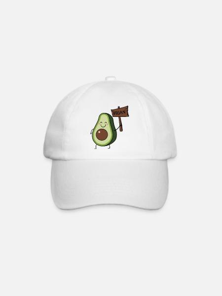 Vegane Avocado - Baseballkappe - Weiß/Weiß