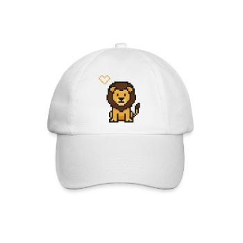 Löwe Pixel - Baseballkappe - Weiß/Weiß - Vorne