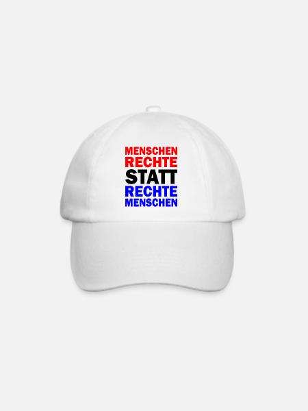 menschenrechte statt rechte menschen - Baseballkappe - Weiß/Weiß