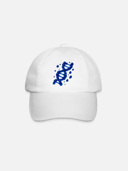 3D DNS Helix Molekül Blau - Baseballkappe - Weiß/Weiß