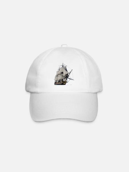 Segelschiff - Baseballkappe - Weiß/Weiß