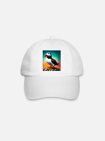 Papageitaucher - Baseballkappe - Weiß/Weiß