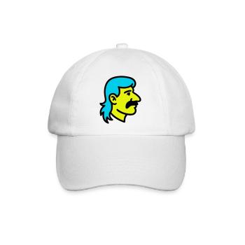Vokuhila Man Pop Art - Baseballkappe - Weiß/Weiß - Vorne