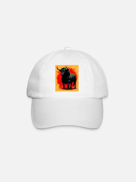Stier - Baseballkappe - Weiß/Weiß