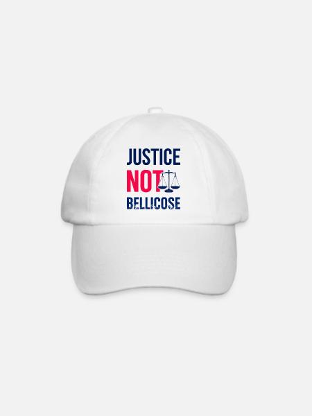 JUSTICE_NOT_BELLICOSE - Baseballkappe - Weiß/Weiß