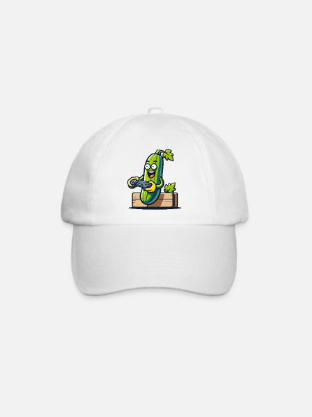 Gamer Zucchini - Baseballkappe - Weiß/Weiß