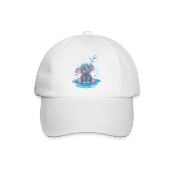 Kleiner Elefant - Baseballkappe - Weiß/Weiß - Vorne