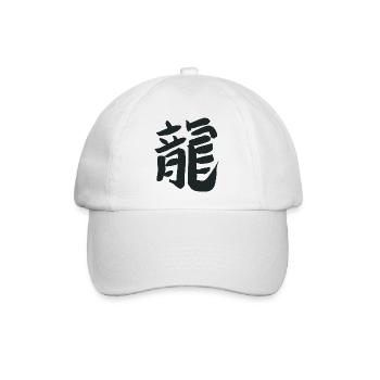 Drache (Chinesisch) Tierkreiszeichen Kalligrafie - Baseballkappe - Weiß/Weiß - Vorne