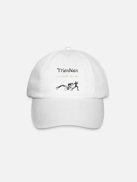 I Am Built For This – Triathlon Motivation Design - Baseballkappe - Weiß/Weiß