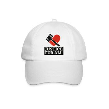 Herz- und Hammergerechtigkeitsillustration - Baseballkappe - Weiß/Weiß - Vorne