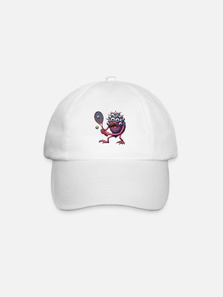 Psychedelisches Tennismonster - Baseballkappe - Weiß/Weiß
