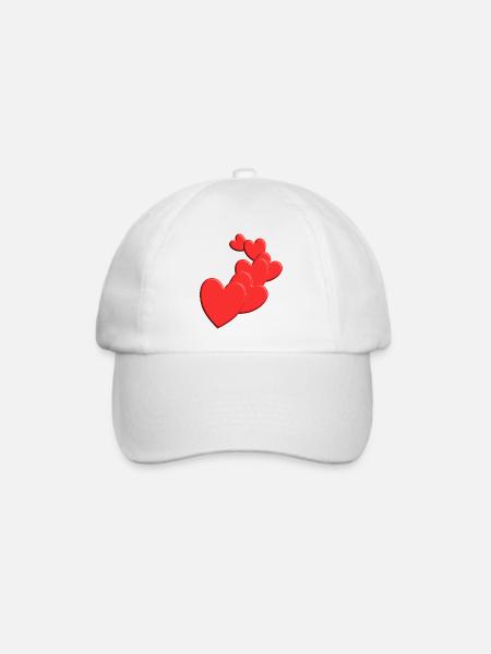 Herzige Herzchen Liebe Design - Baseballkappe - Weiß/Weiß