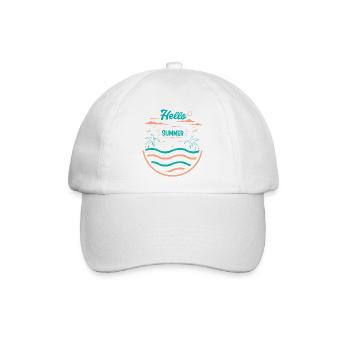 Sommerliches Palmen Strand Design - Baseballkappe - Weiß/Weiß - Vorne