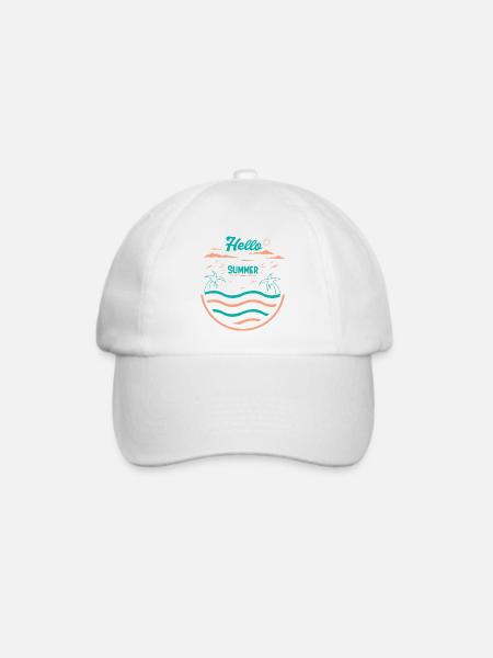 Sommerliches Palmen Strand Design - Baseballkappe - Weiß/Weiß