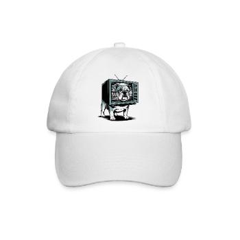 Lustige Bulldogge Schlechtes Signal - Baseballkappe - Weiß/Weiß - Vorne