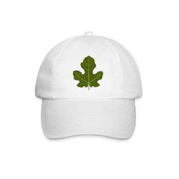 Feige Grünes Blatt Natur Design - Baseballkappe - Weiß/Weiß - Vorne